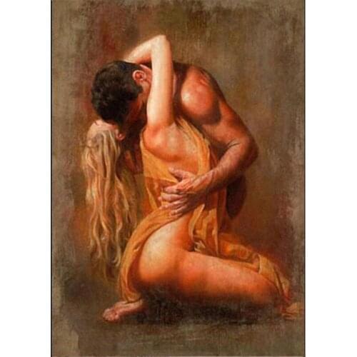 Full Round Diamond Painting Naked Sexy Couple Diy 2020 Cross Stitch Kit Embroidery Mosaic Home Decoration Valentine DayZP-1011