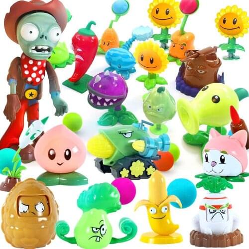 Plants Vs Zombies Toy 2 Full Set Genuine Face-changing Nut Banana Rocket Launcher Toy Dish Asking Corn Set