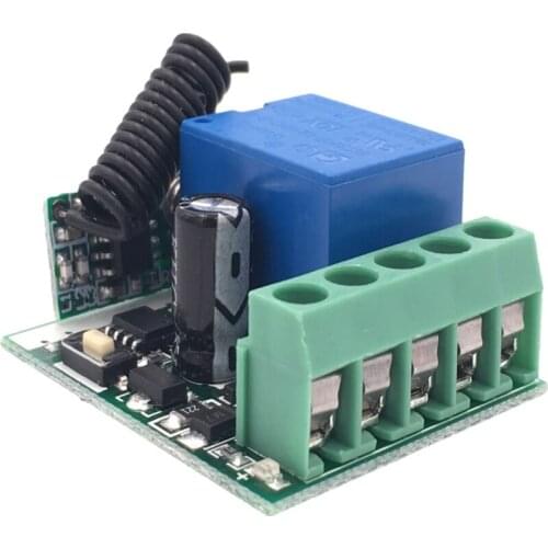 B85B 433Mhz Remote Control DC 12V 10A 1CH Relay Receiver Module for Garage/Door/Lamp/Fanner/Water Pump/Signal Transmission
