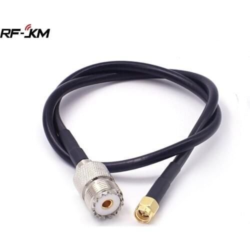 RG58 Cable Jumper Pigtail UHF SO239 Female PL259 to SMA Male Plug Crimp Adapter 50CM