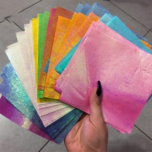 50Pcs holographic Papers Art Stencils DIY Craft Metal Dies Cutting paper For Scrapbooking Album photo memo Invitation Card