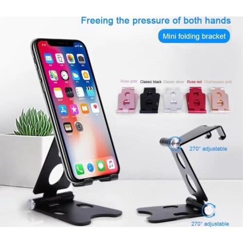 Robotsky Universal Adjustable Mobile Phone Holder For iPhone Huawei Xiaomi Alloy Phone Stand Desk Tablet Folding Stand Desktop