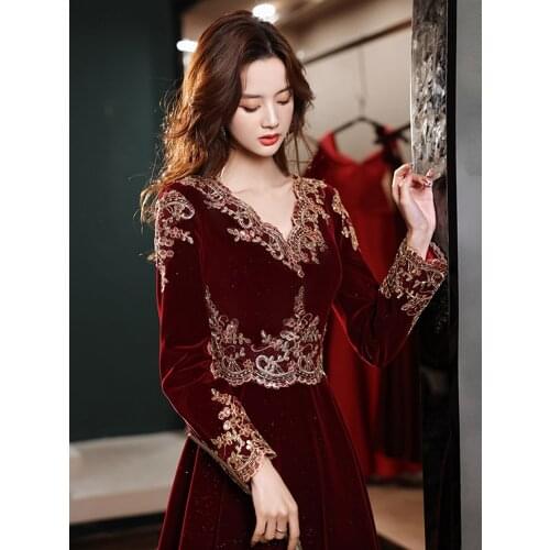 Party gowns evening dress long sleeve custom-made formal prom dresses