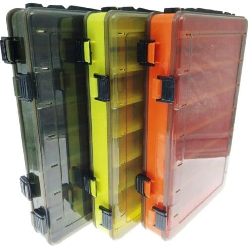 Large-capacity Fishing Tackle Box Double Sided Storage Case Plastic Sub-Box for Fishing Lure Hook Bait Fishing Gear Storage Box