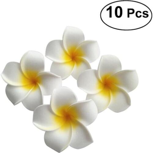 10pcs 7cm Hawaii Simulation Flower Hair Clip Hairpin Egg Flower Headdress for Beach Luau Party