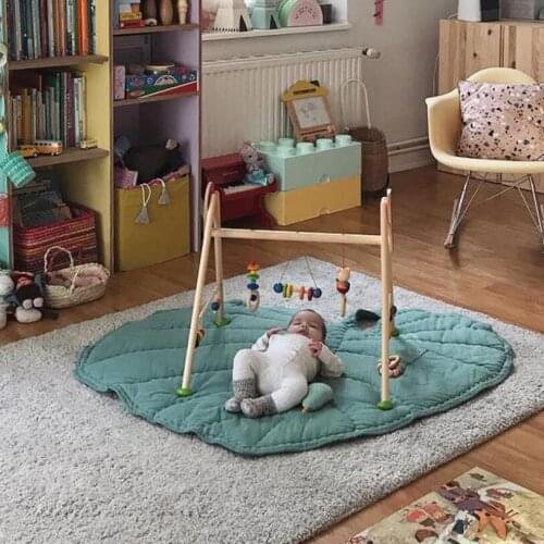 Green leaves Floor Carpet Baby game blanket Cotton Climbing Pad Play Mats baby Cart blanket Childrens room decoration