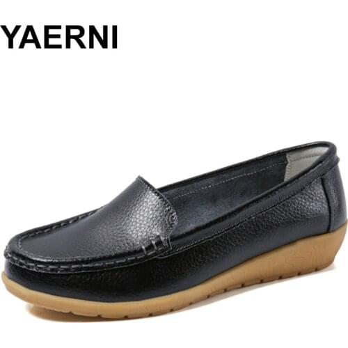 YAERN Big Size Women Flats Shoes 2021 Summer Female Casual Loafers Quality Slip-on Zapatillas Mujer Breathable Hard-wearing