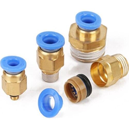 10Pcs/set Pneumatic Connectors male straight one-touch Pneumatic fittings PC4-M5 PC4-01 PC6-01
