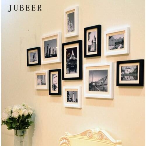 11Pcs/Set Wood Picture Frames for Wall Hanging Photo Frame Wall with Pictures Wooden Frame for Home Decoration Framed Wall Art