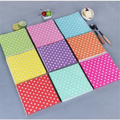 20Pcs/Lot 2-Layer Wedding Decoration Decoupage Paper Napkins Wave Point Wood Tissue For Birthday Party Supplies