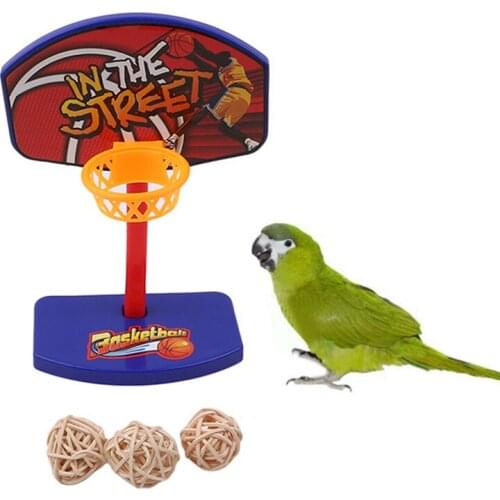 3pcs Balls Birds Parrot Chew Toy Parakeet Bell Balls Parrot Toys Birdie Basketball Hoop Props Pet