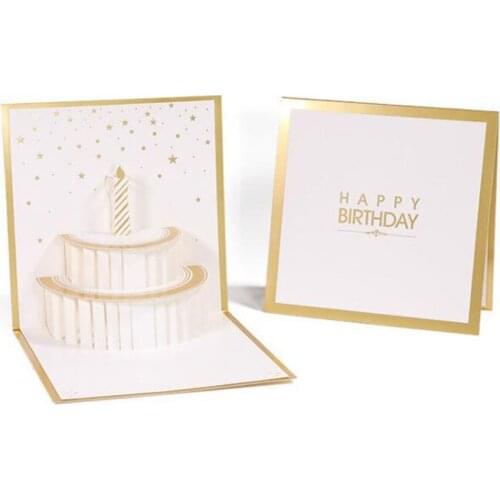 20pcs 3D Paper Cards Hollow Birthday Card For Girl Kids Wife Husband Birthday Cake Greeting Card Postcards Gifts Card