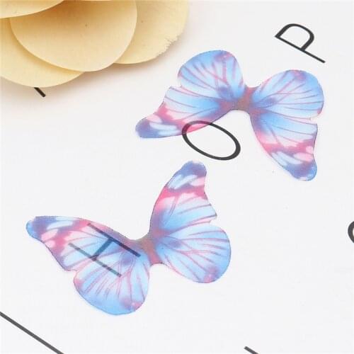 50pcs Organza Ethereal Butterfly Artificial Butterfly DIY Craft Supplies Jewelry Earrings Making Material Accessories 3.5x3.1cm