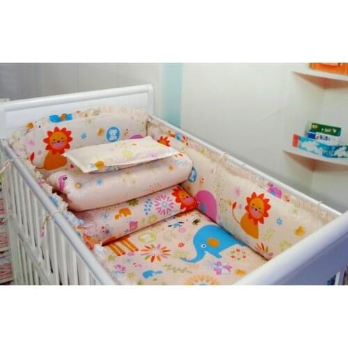 6PCS Crib Bedding Sets,Newborn Baby Bed Set,Bumper Filler and Sheet,toddler bedding Crib Bedding (bumpers+sheet+pillow cover)