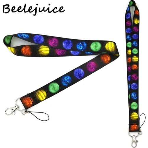 24pcs Colorful moon space women Neck Strap Lanyards ID badge card holder keychain Mobile Phone Strap Gifts decorations