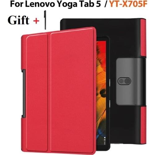PU Leather Tablet Case for Lenovo Yoga Smart Tab 10.1 2019 LightWeight Magnetic Absorption Case for Yoga Tab5 with Soft with Pen