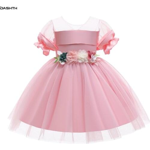 OASHTH Childrens clothing summer new girl dress puffy girl dress flower girl dress skirt