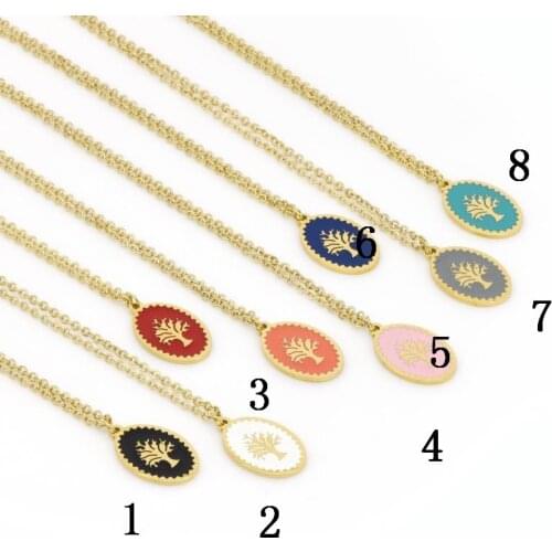 Elegant Gift colorful water-drop paved charm luck number 8 cactus tree of life pendant gold chain choker necklace woman girl