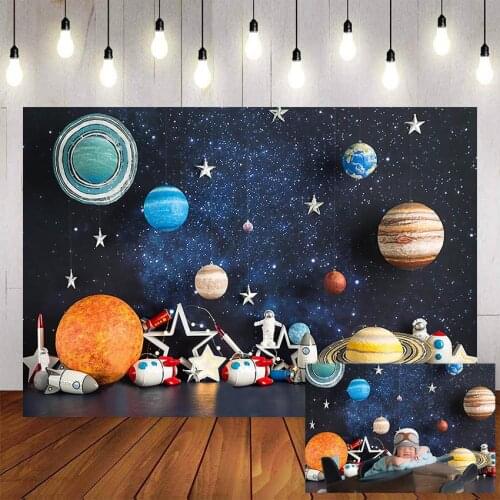 Mehofond Photography Background Space Astronaut Rocket Astrology Planet Galaxy Baby Shower Child Birthday Photo Studio Backdrop