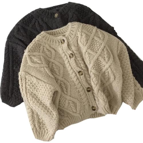 0-6Yrs Girls Cardigan sweaters Clothes Fall Autumn Kids Outfits Toddler Coat Warm Soft Winter Knitted Children Girls sweater Top