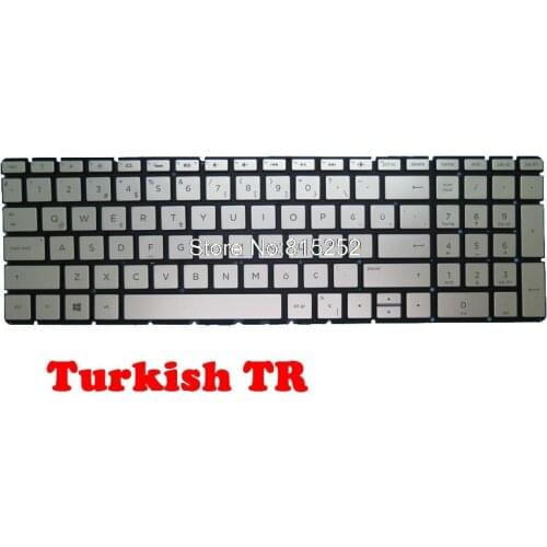 Laptop Keyboard For HP 15-BS000 silver with backlight Without Frame Turkish TR/Traditional Chinese TW/United Kingdom/US English