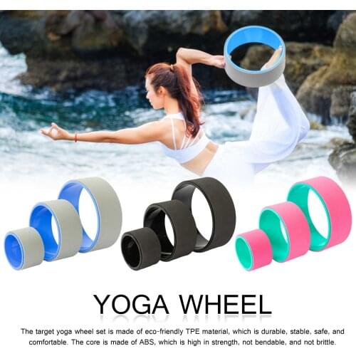 Yoga Wheel Pilates Circle Set Of 3 Yoga Wheel Muscle Relaxation Back Training Tool Slimming Magic Yoga Balance Accessories