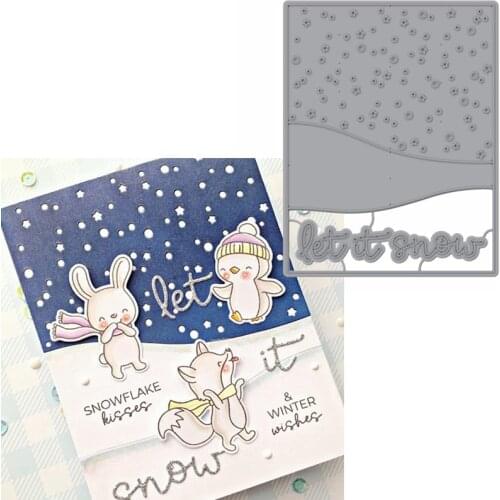 Let It Snow Snowy Pattern Metal Cutting Dies Stencils Let Is Snow Snowy Pattern Die Cut For Card Making DIY New2019 Crafts Cards