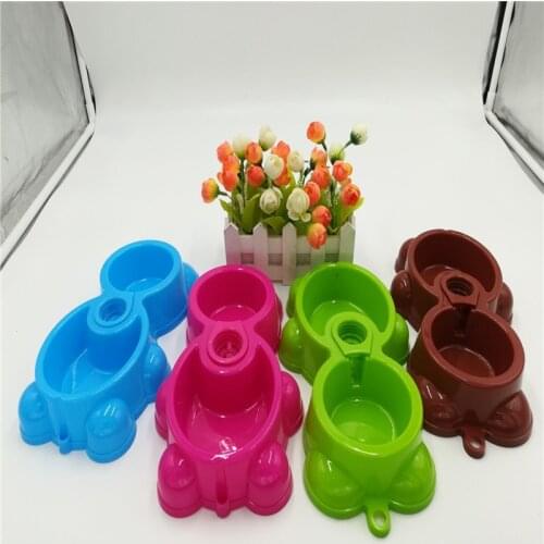 Pet bowl pet pet amphibious bowl dog bowl bear with double bowl