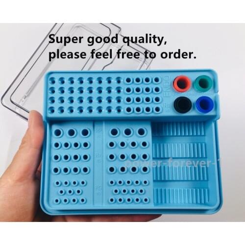 Blue Dental Endo Box For Storage Files Gutta Paper Polishing Cups Carbide Dimond Burs Files RA FG HP Ruler Disinfection Measure