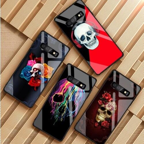 Fashion Cool Skull Art Tempered Glass Phone Case For Samsung Galaxy S8 S9 S10 S20 PLUS J6 J8 2018 NOTE 8 9 10 Cover Shell