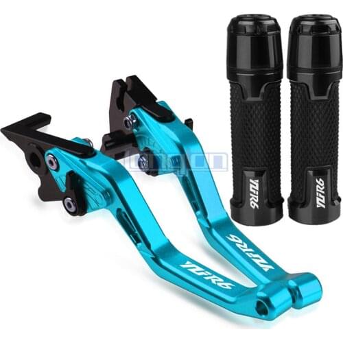 Motorcycle aluminum Accessories YZFR6 Handle Grips Handlebar Short Brake Clutch Lever For YAMAHA YZFR6 2017-2020 2017 2018 2019