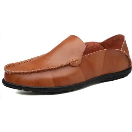 Mens shoes 2021 new leather fashion casual shoes comfortable driving shoes breathable loafers mens business leather shoes