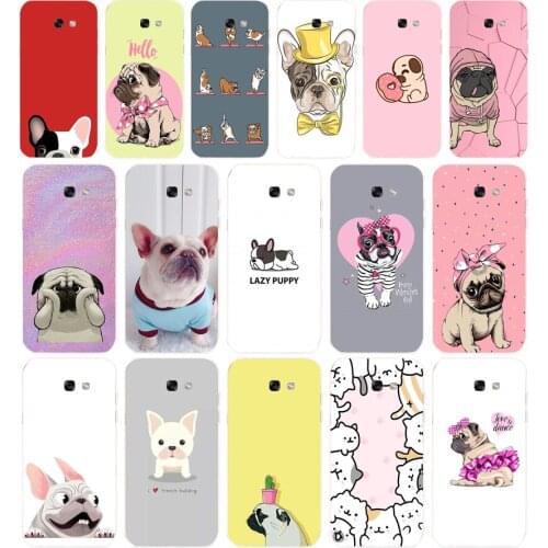 106AA Pug French Bulldog Soft Silicone Tpu Cover phone Case for Samsung Galaxy A5 2015 2016 A7 2017 A8 Plus A9 2018 A80