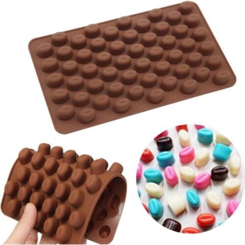 New Arrival High Quality Silicone 55 Cavity Mini Coffee Beans Chocolate Sugar Candy Mold Mould Cake Decor
