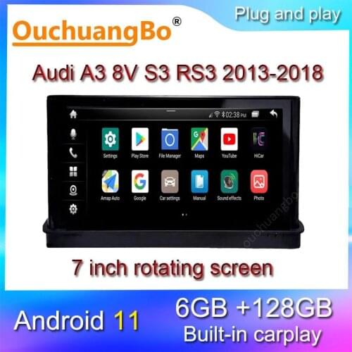 Ouchuangbo radio GPS navigation for 7 inch A3 8V S3 RS3 2013-2018 MMI flexible screen carplay android 10 multimedia stereo 128GB