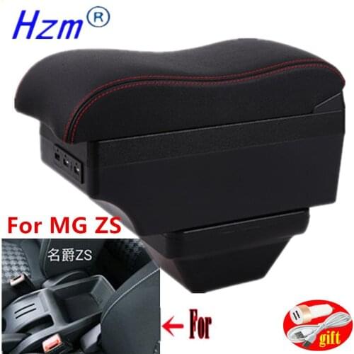 For MG ZS Armrests For MG ZS car Center Console Storage armrest Box modification accessories with LED USB Can charge