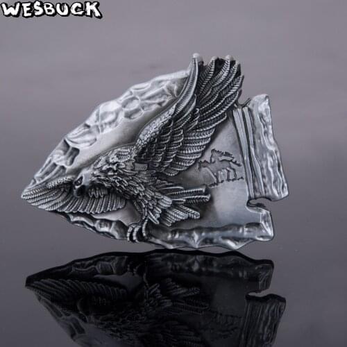 5 Pcs MOQ WesBuck Brand Fish Shape Eagle Pattern Belt Buckles Western Buckles Metal Cowboy Cowgirls Belt