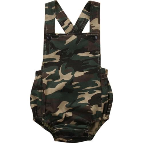 Pudcoco Newborn Baby Summer Clothing Sleeveless Camouflage Romper Baby Boys Girls Jumpsuit One-pieces