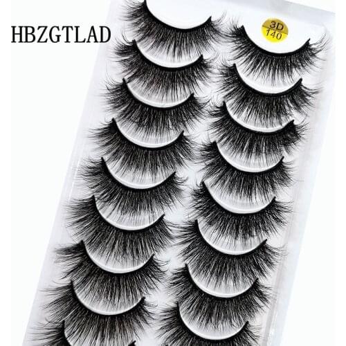 NEW 2/10/12 Pairs 3D Mink Lashes Natural False Eyelashes Dramatic Fluffy Soft Wispy Volume Cross Reusable Fake Eyelash MaKeup