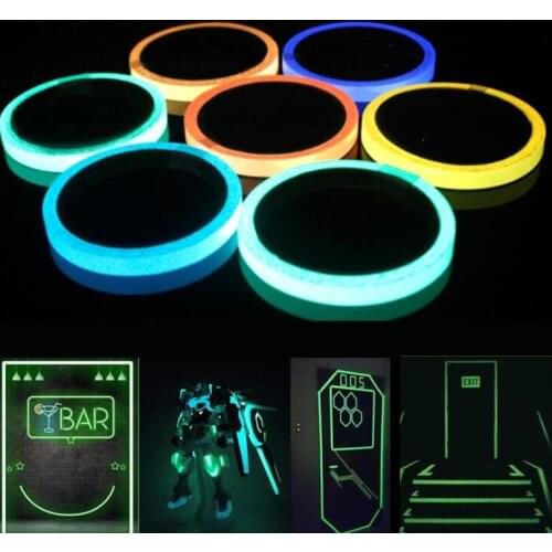 Luminous Tape Fluorescent Colorful Self-adhesive Reflective Glow Tape In Dark Safety Warning Security Stage Home Decoration Tape