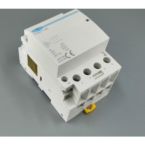 TOCT1 4P 40A 220V 400V~ 50/60HZ Din rail Household ac Modular contactor 4NO