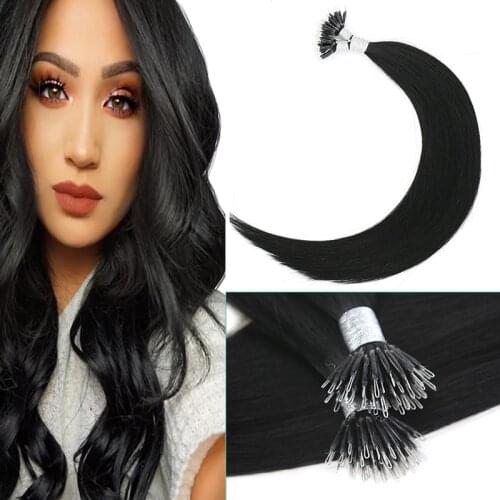 Toysww 14-24 inch Nano Links Human Hair Extensions Machine Remy Human Nano Hair Extensions 1g/s Brazilian Hair