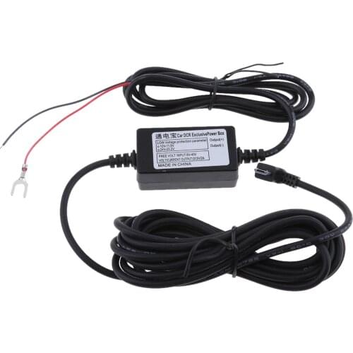 90° Left Car Micro USB Smart Exclusive Power Box For Car DVR Charger Dash Cam Adapter