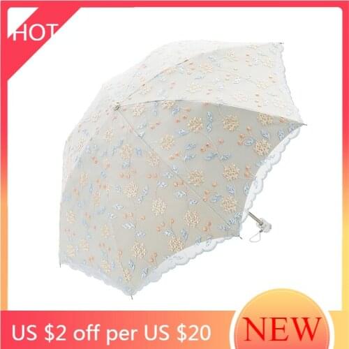 Women Accessories Decoration Kawaii Sun Umbrella Windproof Umbrella Rain Wedding Lace Lolita Vogue Ombrello Home Garden AG50ZS