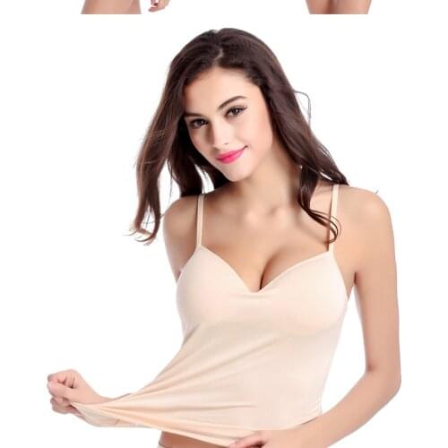 Summer Style solid Color Modal Women Strap Padded Bra Cami Harness Vest Adjustable Tank Top Bamboo fiber charming intimates 3501