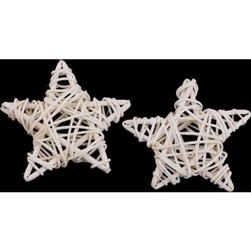 10Pcs Natural Rattan Wicker Star Ball Photo Props Home Ornament Crafting 7cm