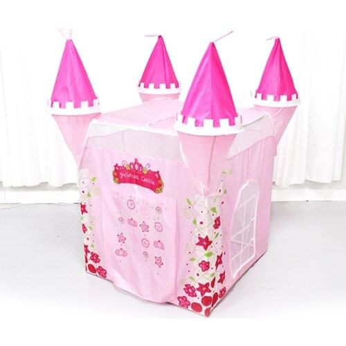 130cm/51in Baby Tent Princess Castle Building Folding Bedroom Tent Easy Assemble Indoor Interactive Play House for Girls D5QA