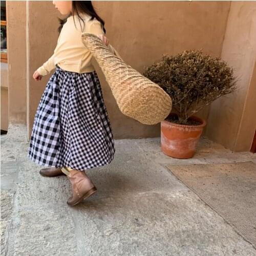 2021 Wholesale New Girls Plaid Skirt Autumn Cotton Fashion Girls Skirts 2-7 years MY175