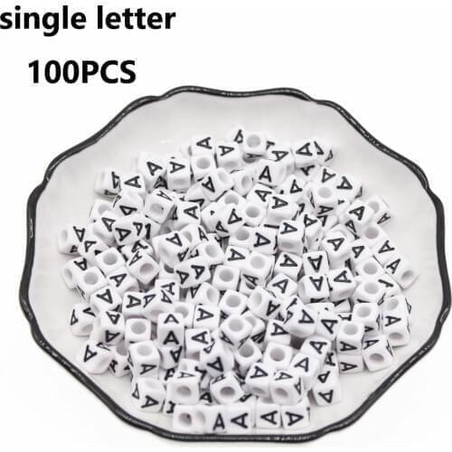 CHONGAI 500Pcs Acrylic Single Alphabet /Letter Cube Beads For Jewelry Making DIY Loose Beads 6X6mm