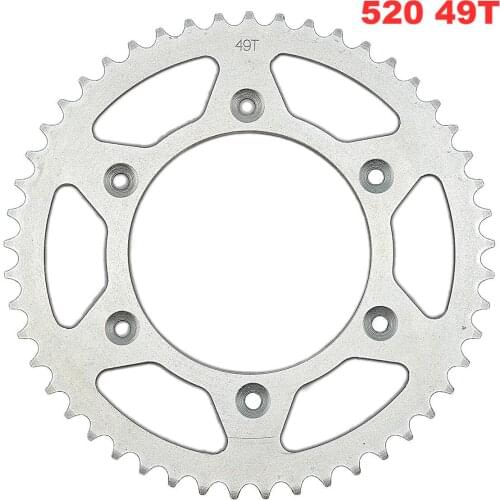 6 Holes 49T Teeth 520 Flywheel Rear Chain Plate Disc Gear For Dirt Bike Motorcycle Note: 1.We provide clear pictures, measure